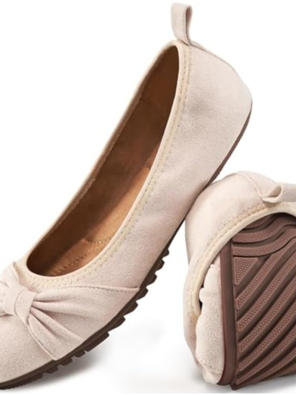 Suede Ballet Flats Slip On Butterfly Decor Comfortable